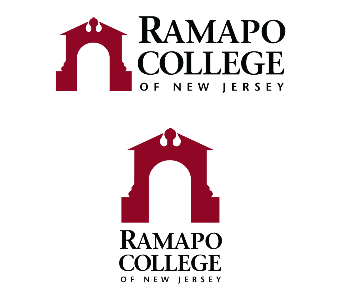 Old versions of the Ramapo College logos with flaws