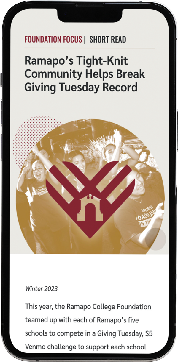 RCNJ Magazine: Giving Tuesday article mobile view top